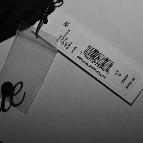 Alice + Olivia Ryn Tulle-Panel Satin Gown - elegant and seductive, size 8. - Picture 9 of 11